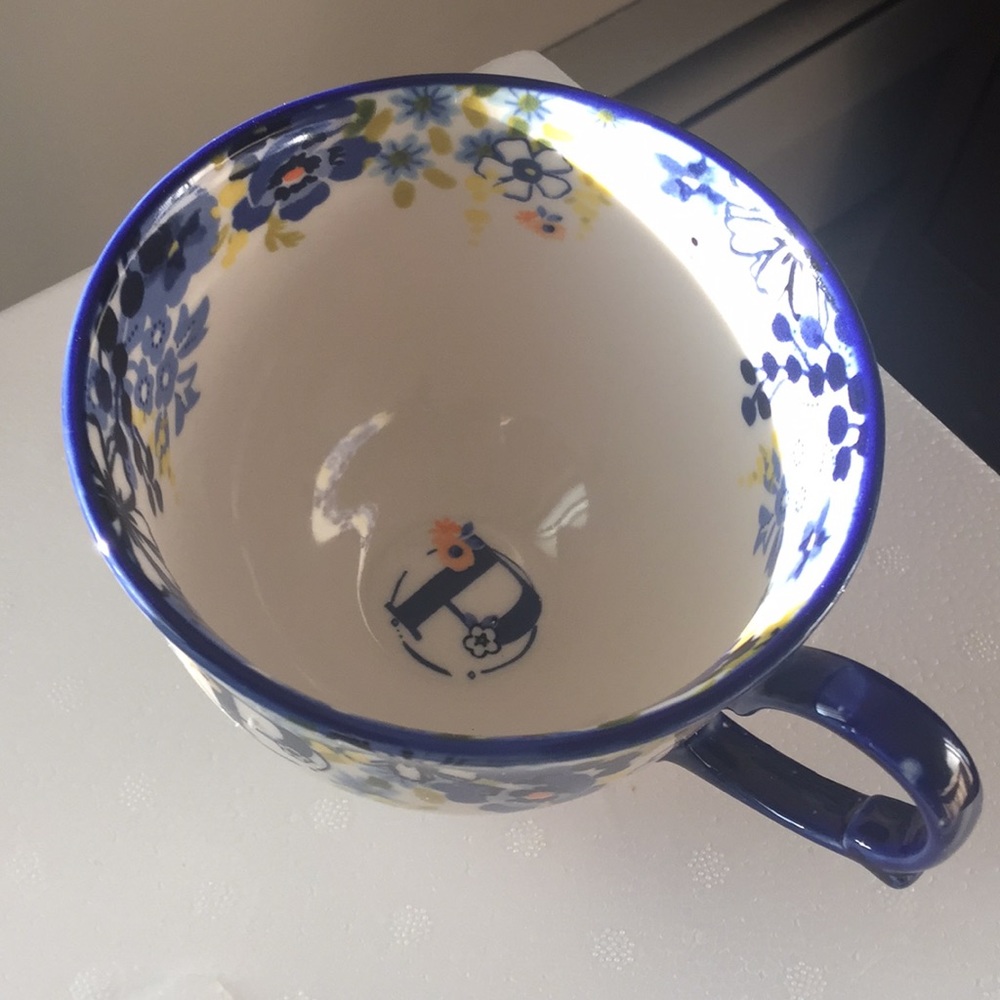Anthropologie monogrammed teacup P